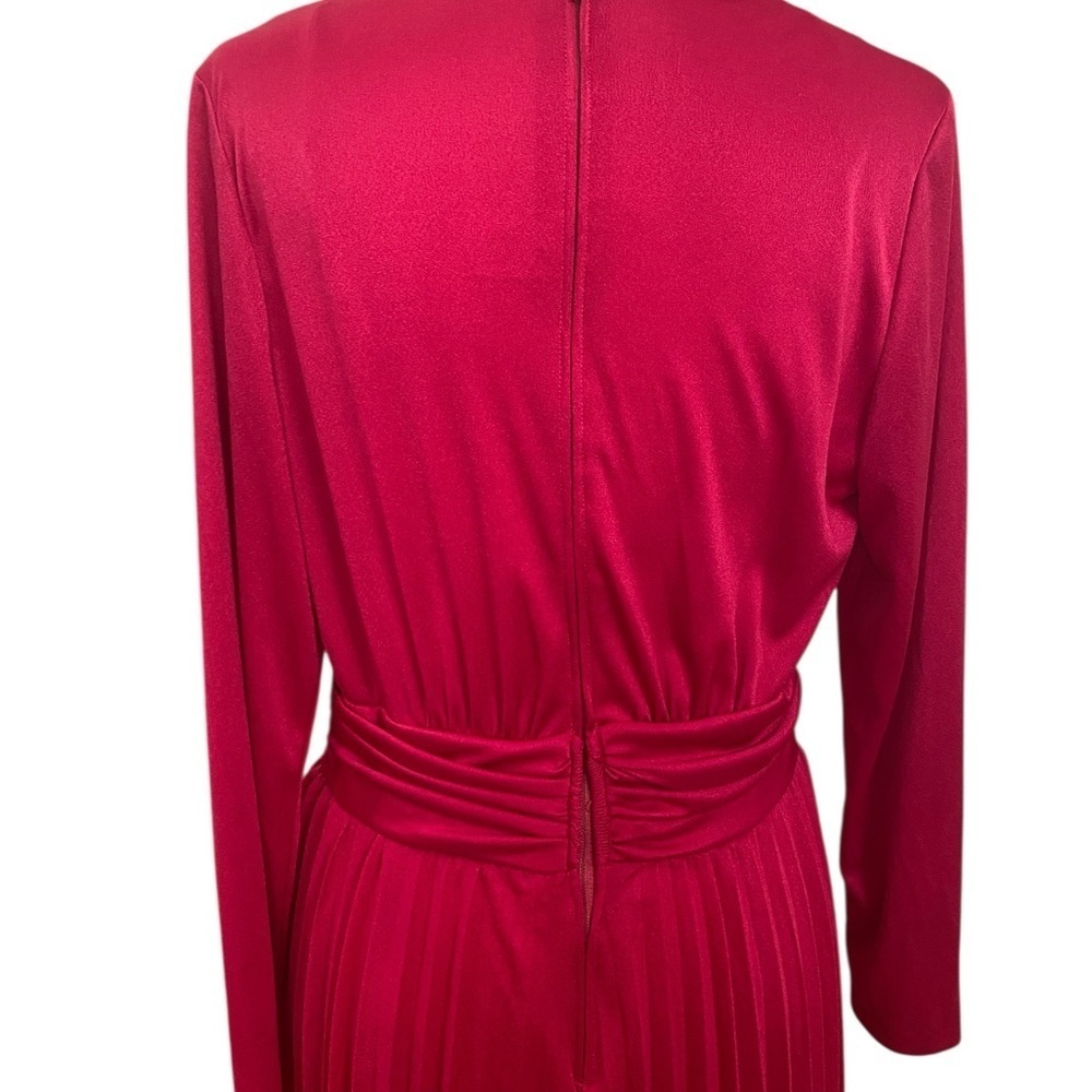 Vintage Womens 1960s/1970s Long Sleeve Plunge Neck Long Dress - Picture 4 of 9